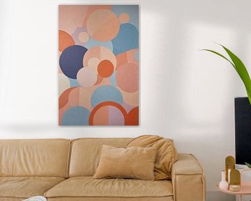 Geometric abstract artwork with soft colours by Art & Soul Creations