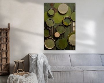 Abstract geometric design with circles and lines by Art & Soul Creations