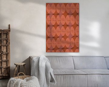 Retro geometrisch patroon. Cirkels in terracotta, lila en bruin. van Dina Dankers