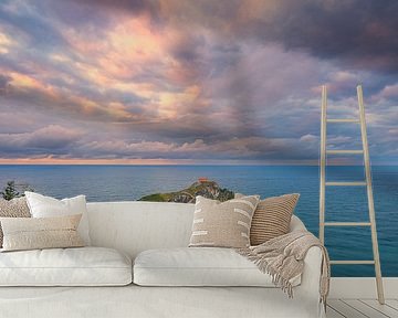 Sonnenuntergang in San Juan de Gaztelugatxe, Baskenland, Spanien