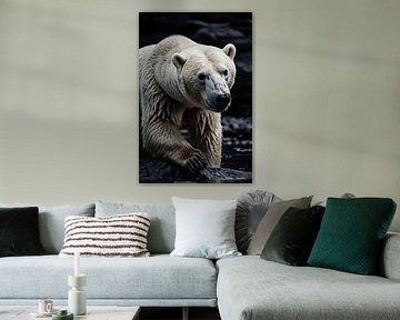 Ours polaire dans un paysage monochrome sur Art & Soul Creations
