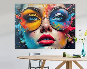 Kleurrijk portret van een vrouw