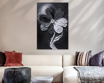 Monochroom abstract bloemontwerp