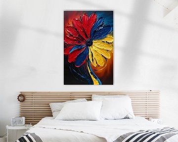 Abstracte bloem in primaire kleuren van Art & Soul Creations