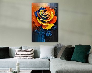 Kleurrijke abstracte roos kunst van Art & Soul Creations