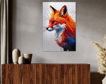 Kleurrijke abstracte vos schilderij van Art & Soul Creations