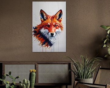 Colourful abstract fox art by Art & Soul Creations