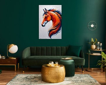 Abstract kleurrijk paard portret van Art & Soul Creations