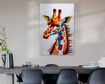 Dynamische abstracte giraffe kunst van Art & Soul Creations