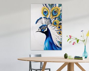 Digitale pauw met kleurrijke veren van Art & Soul Creations