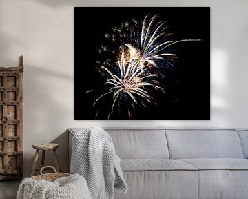 Abstract image of fireworks in the night sky by ManfredFotos