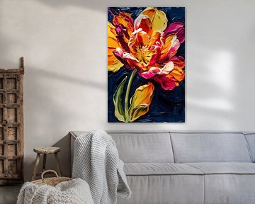 Kleurrijke expressieve abstracte bloem van Art & Soul Creations