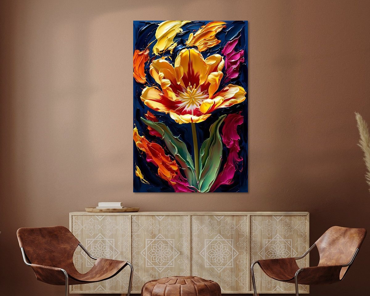Voorbeeld van het werk in een kamer