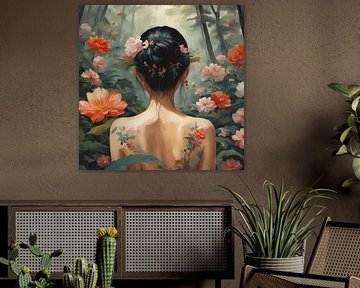 Frau im Blumenwald 1.9 Gemälde von ComfortQ