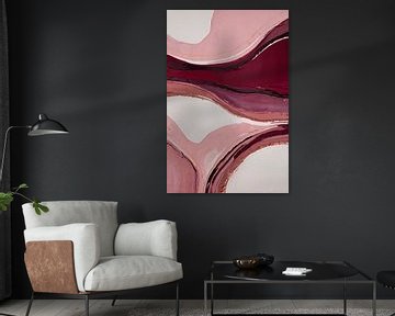 Golvende abstracte lijnen in roze van Art & Soul Creations