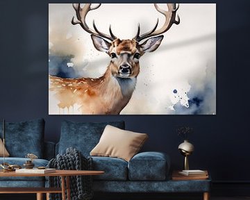 Elegante aquarel van een hert van Art & Soul Creations