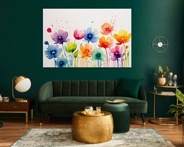 Kleurrijke abstracte bloemen kunst van Art & Soul Creations