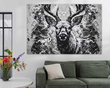 Zwart-wit abstract hert ontwerp van Art & Soul Creations
