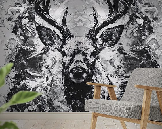 Voorbeeld van het werk in een kamer