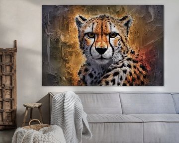 Gepard-Kunstwerk mit Farben von Art & Soul Creations
