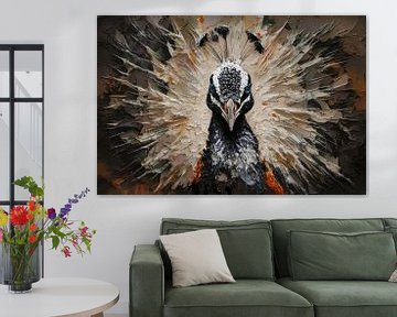 Dynamische pauw in abstract ontwerp van Art & Soul Creations