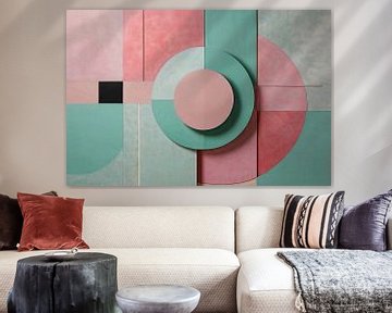 Geometrisch pastelkunstwerk voor interieur van Art & Soul Creations