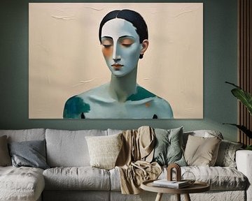 Portrait abstrait et serein d'une femme sur Art & Soul Creations