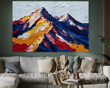 Abstract berglandschap met dynamische kleuren van Art & Soul Creations