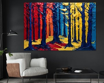 Colourful abstract forest landscape by Art & Soul Creations