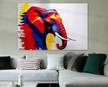 Kleurrijke abstracte olifantskunst van Art & Soul Creations