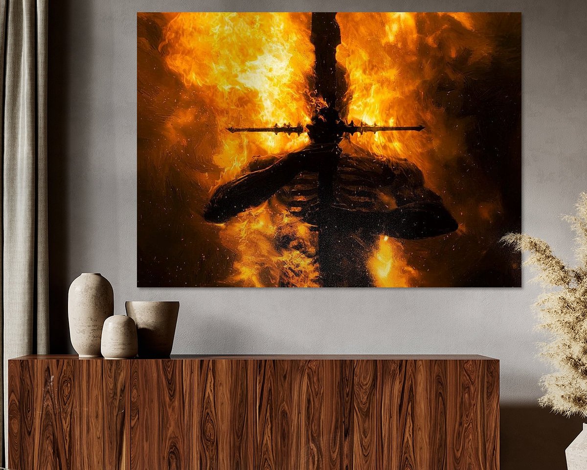 Voorbeeld van het werk in een kamer