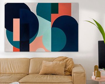 Geometric abstract painting with colours by Art & Soul Creations