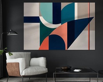 Geometric abstract painting modern by Art & Soul Creations