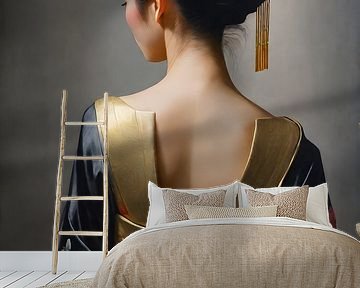 Japanische Geisha im Kimono von Jolique Arte