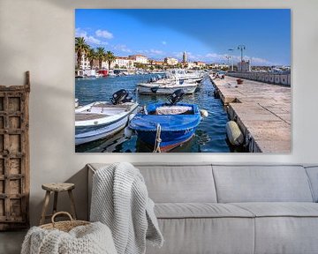 Kroatië : Boten in de haven van Split van Photoart-Naegele
