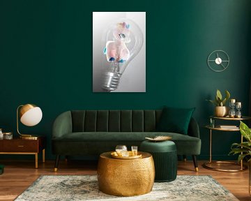 funny paard in lamp moderne werk van Groothuizen Foto Art