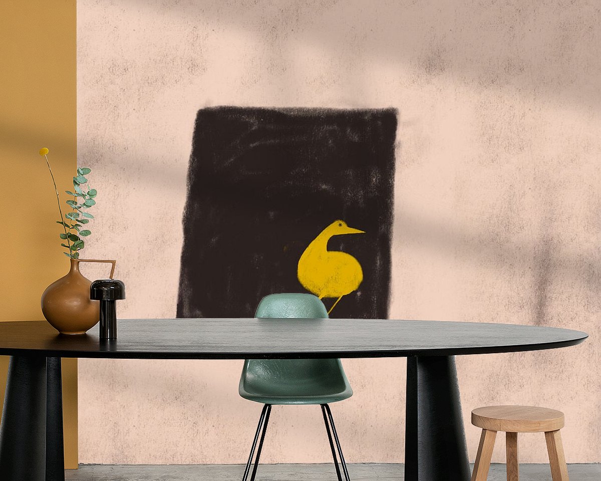 Voorbeeld van het werk in een kamer