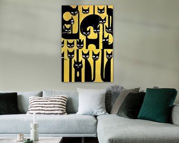 Kattenparade in Grafische Stijl van Arjen Roos