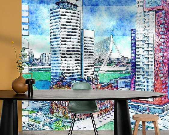 Voorbeeld van het werk in een kamer