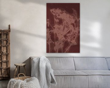 Purely rural. Modern botanical art. Flowers in warm brown. by Dina Dankers