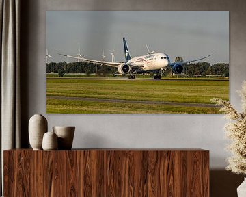 Landende Aeroméxico Boeing 787-8 op Schiphol. van Jaap van den Berg