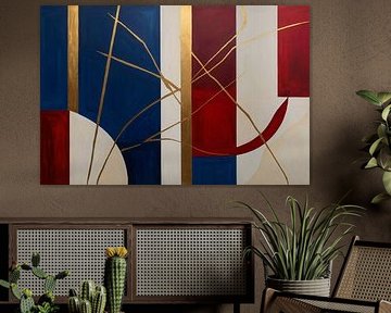 Geometric artwork with golden lines by Art & Soul Creations