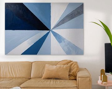 Geometric shapes in blue and white by Art & Soul Creations