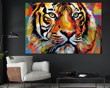 Popart tijger met levendige kleuren van Art & Soul Creations