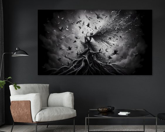Voorbeeld van het werk in een kamer