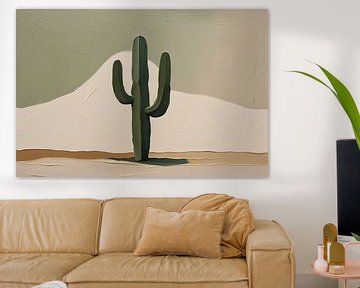 Abstracte cactus in woestijnlandschap van Art & Soul Creations