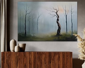 Arbre en spirale dans une forêt mystique sur Art & Soul Creations