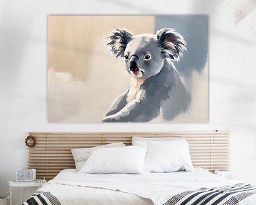 Rustgevende koala in abstracte stijl