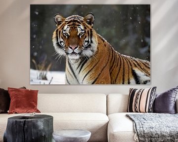 Tijger in besneeuwde natuur van Art & Soul Creations