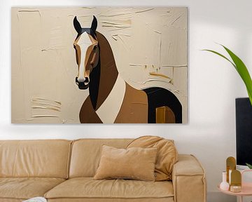 Kubistisch paard in minimalistische stijl van Art & Soul Creations